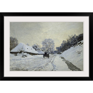 A cart on the snowy road at honfleur A cart on the snowy road at honfleur